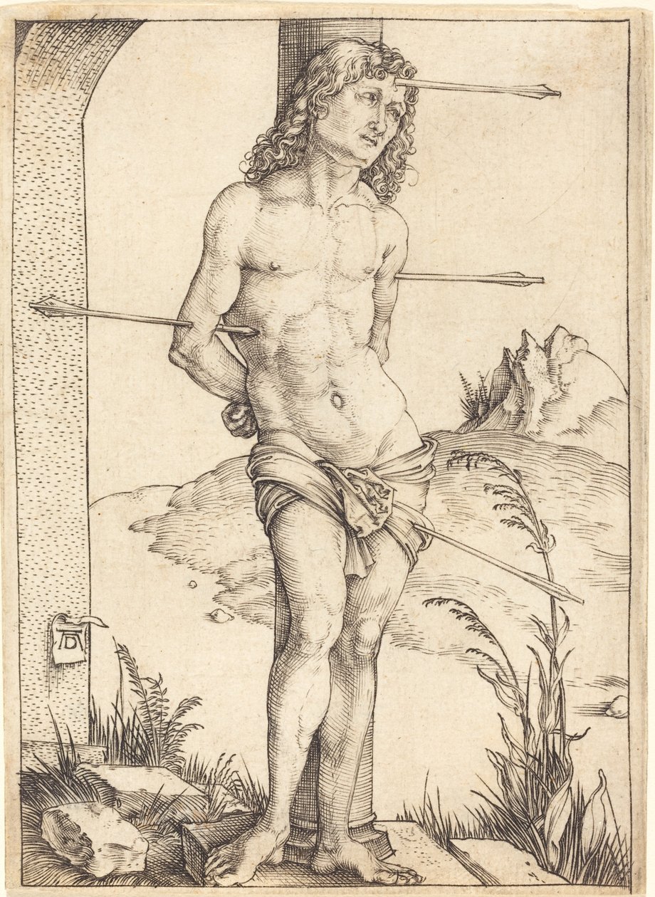 Svatý Šebestián přivázaný ke sloupu od Albrecht Dürer