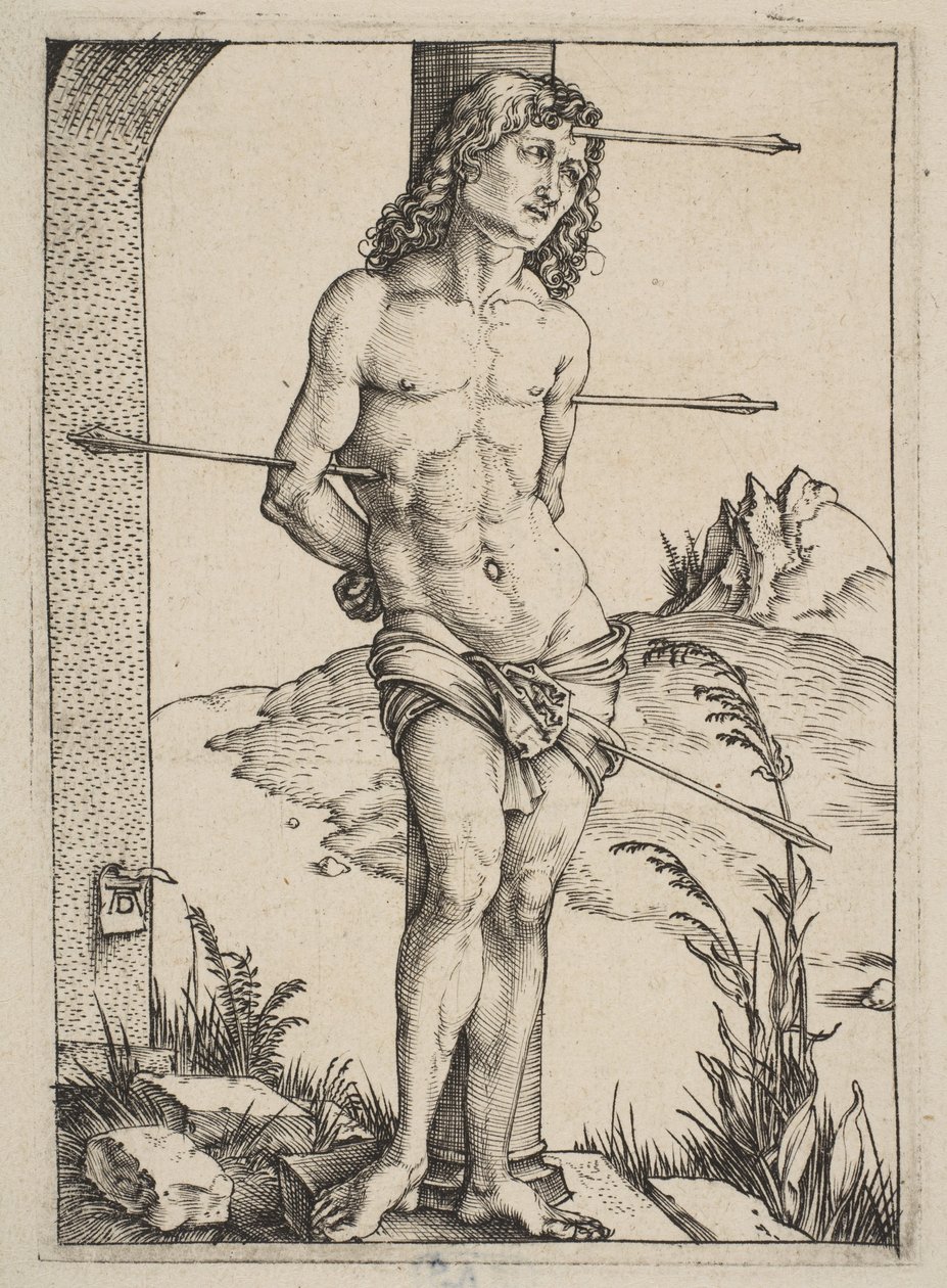 Svatý Šebestián přivázaný ke sloupu od Albrecht Dürer