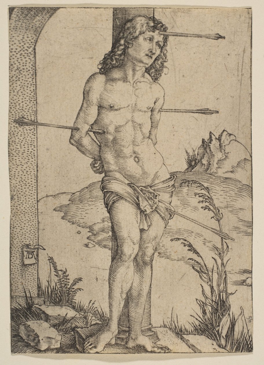 Svatý Šebestián přivázaný ke sloupu od Albrecht Dürer