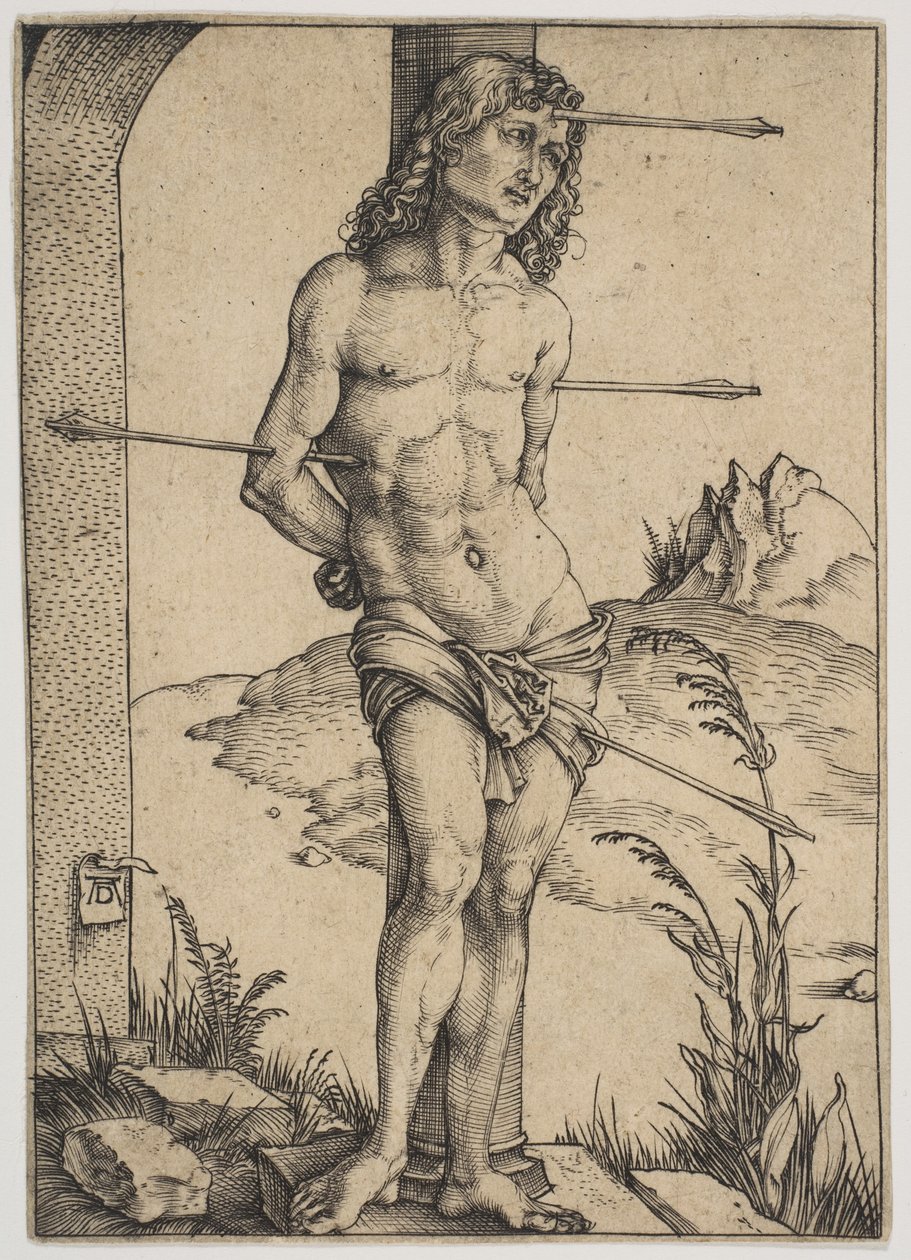 Svatý Šebestián přivázaný ke sloupu od Albrecht Dürer