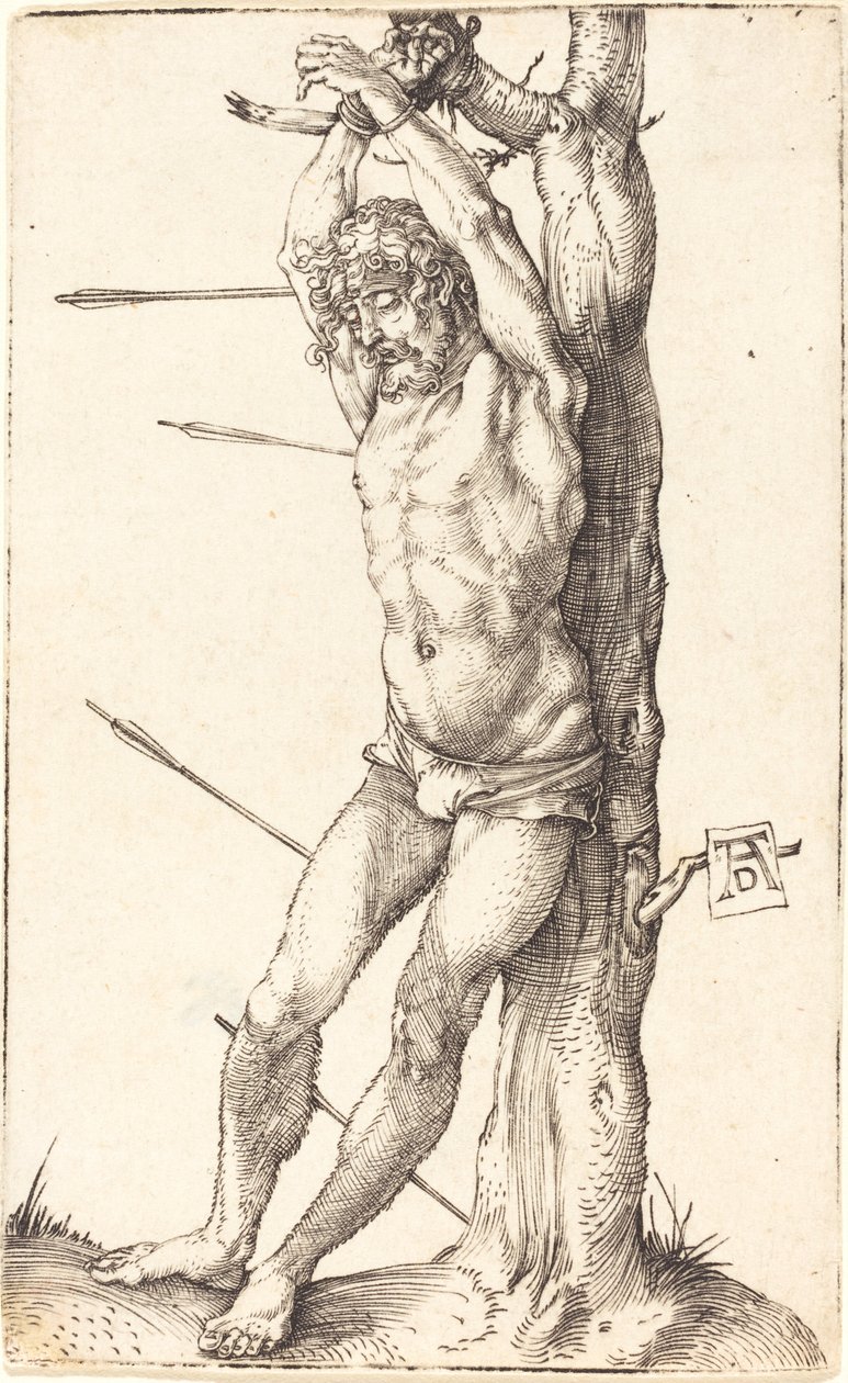 Svatý Sebastian přivázaný ke stromu od Albrecht Dürer
