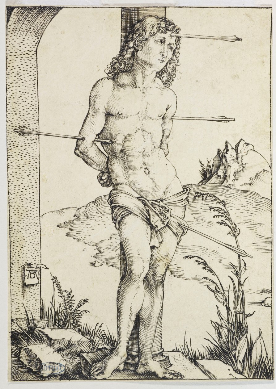 Svatý Šebestián připoutaný ke sloupu (Bartsch 56) od Albrecht Dürer