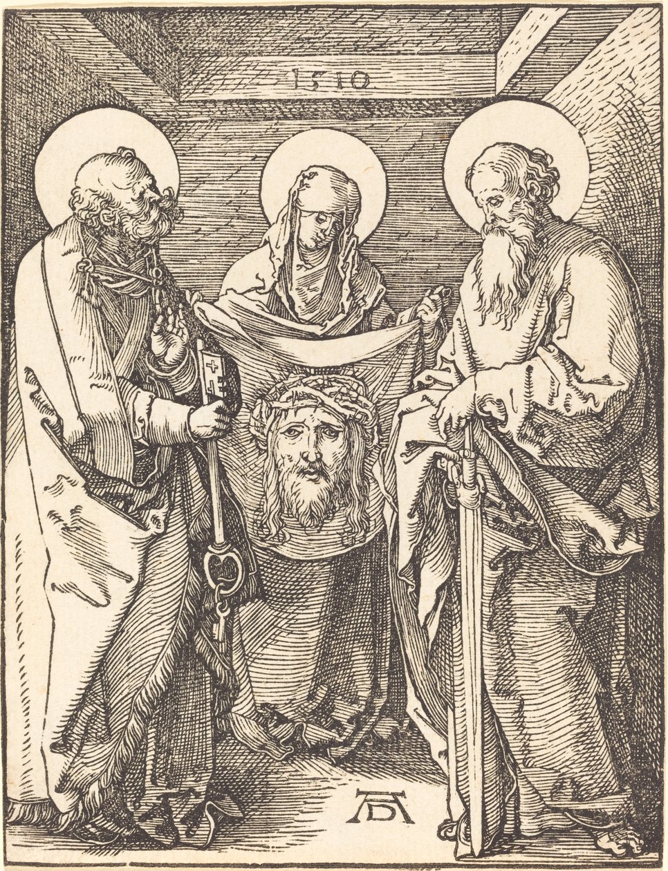 Svatá Veronika mezi svatými Petrem a Pavlem od Albrecht Dürer