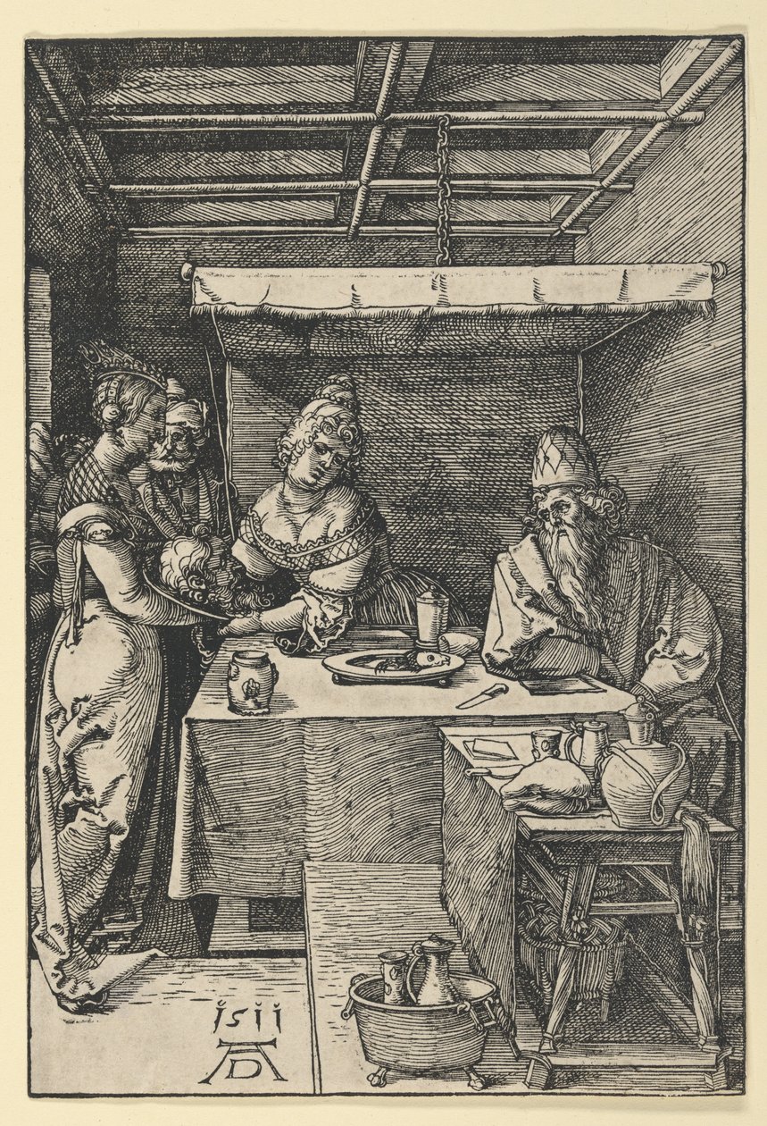 Salome předává hlavu svatého Jana Křtitele své matce, Herodii od Albrecht Dürer