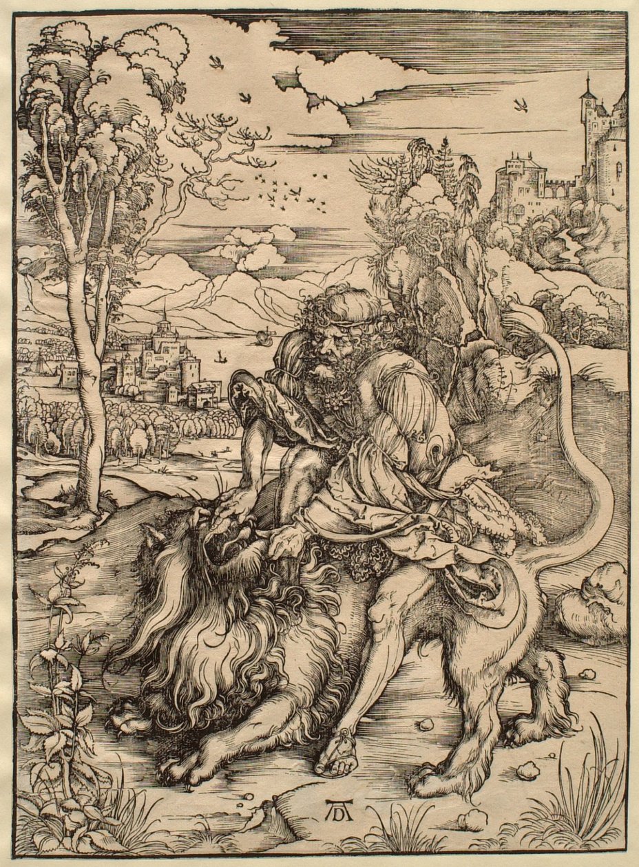 Samson bojující se lvem od Albrecht Dürer
