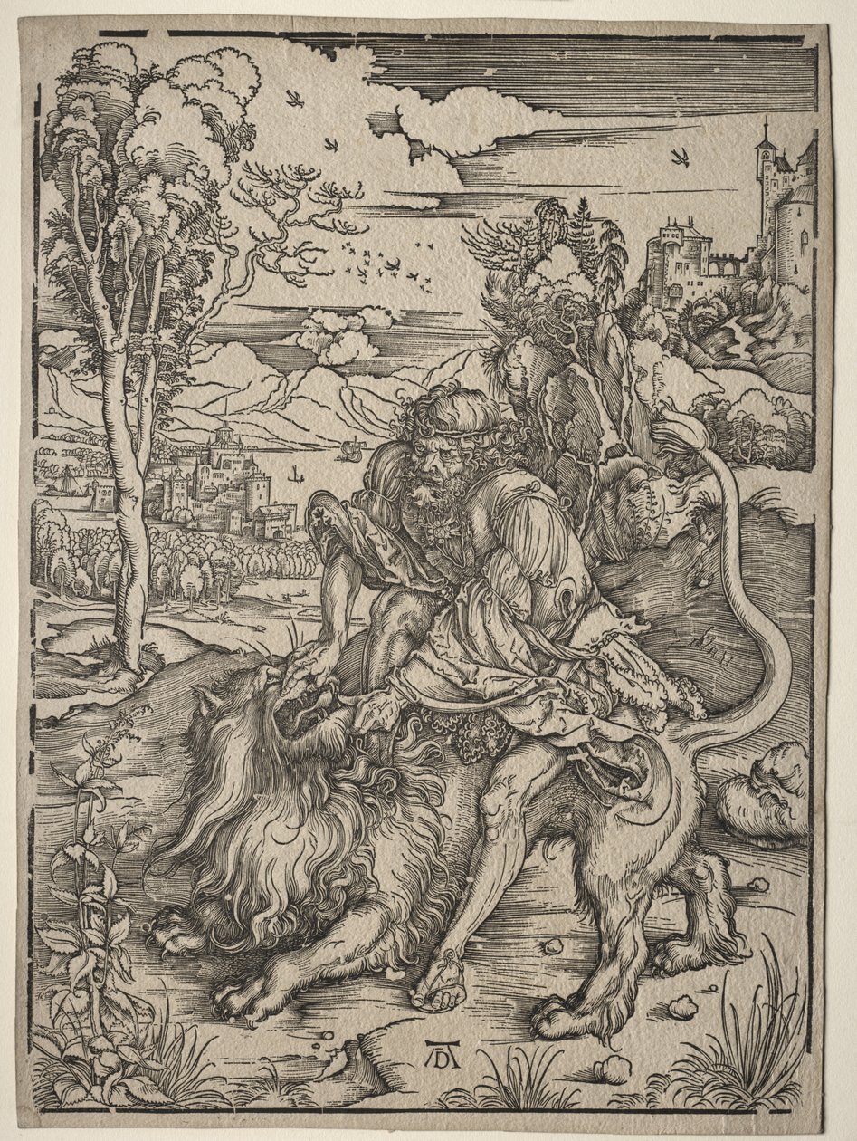 Samson zabíjí lva od Albrecht Dürer