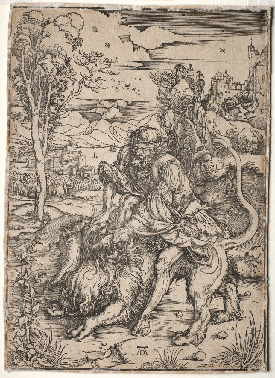 Samson Killing the Lion, c. 1496-1497. od Albrecht Dürer