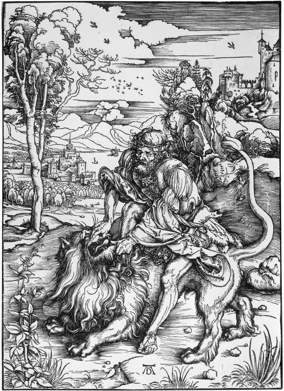 Samson zabije lva od Albrecht Dürer