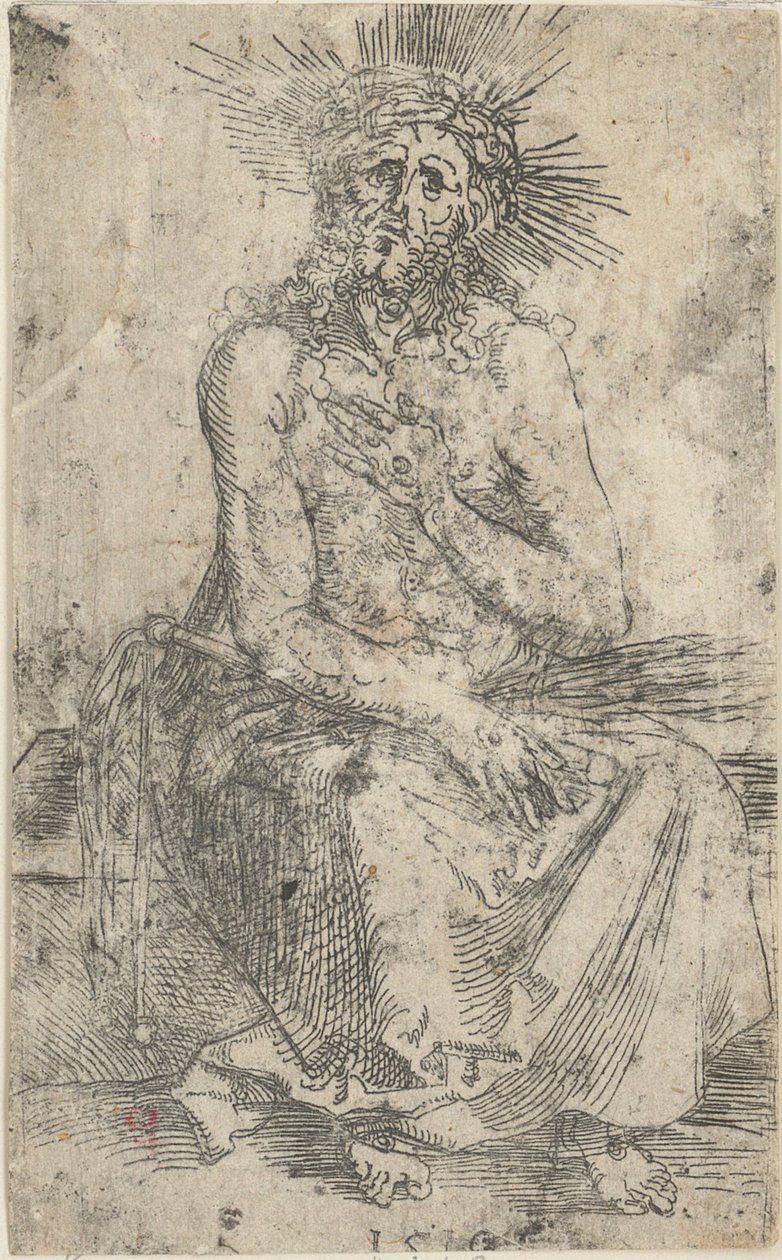 Muž bolesti, sedící od Albrecht Dürer