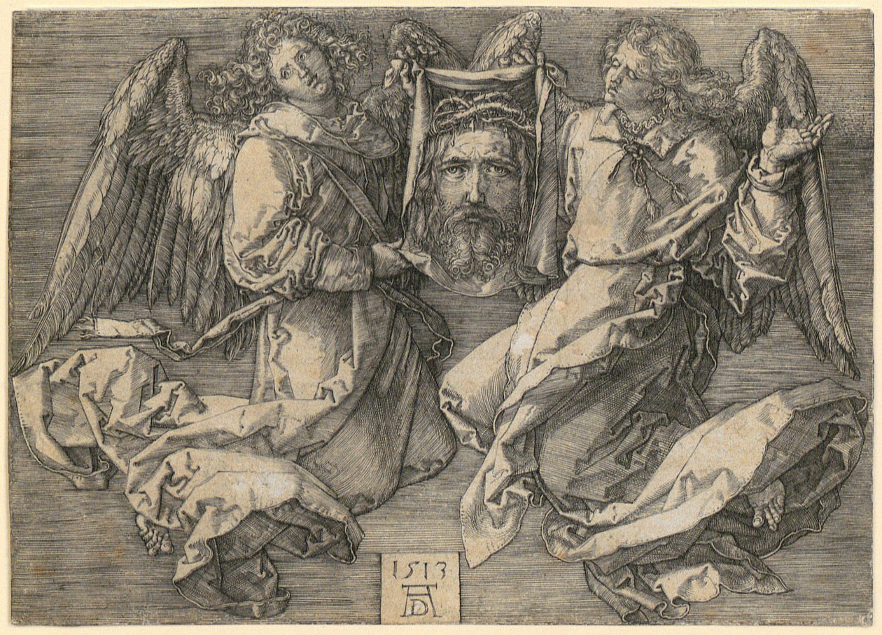 Rouška držená dvěma anděly od Albrecht Dürer