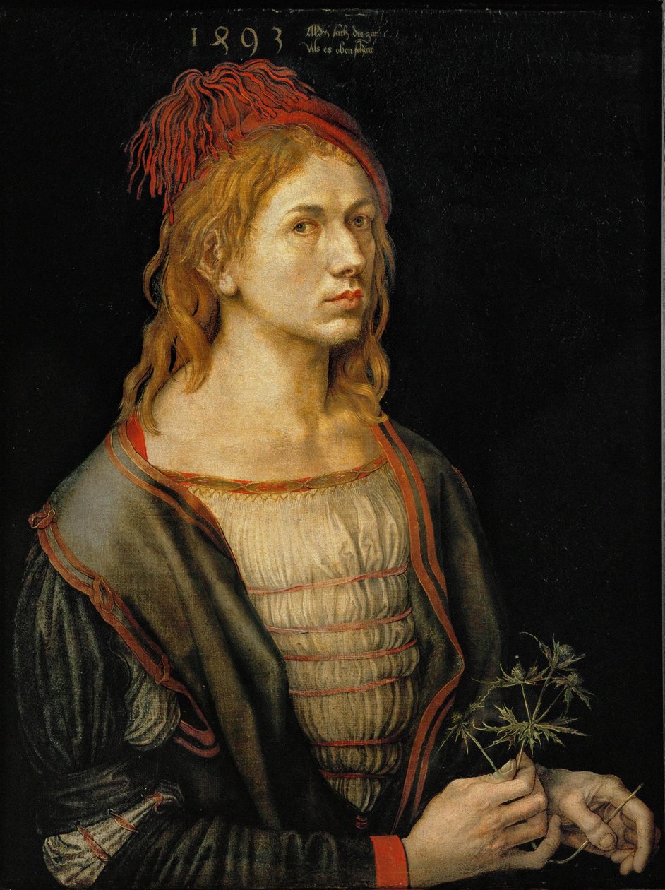 Autoportrét s bodlákem od Albrecht Dürer
