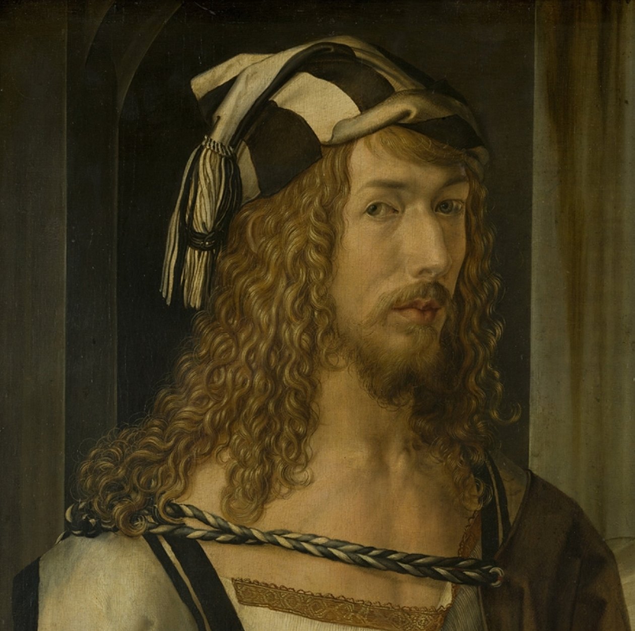 Autoportrét (Madrid), detail hlavy od Albrecht Dürer