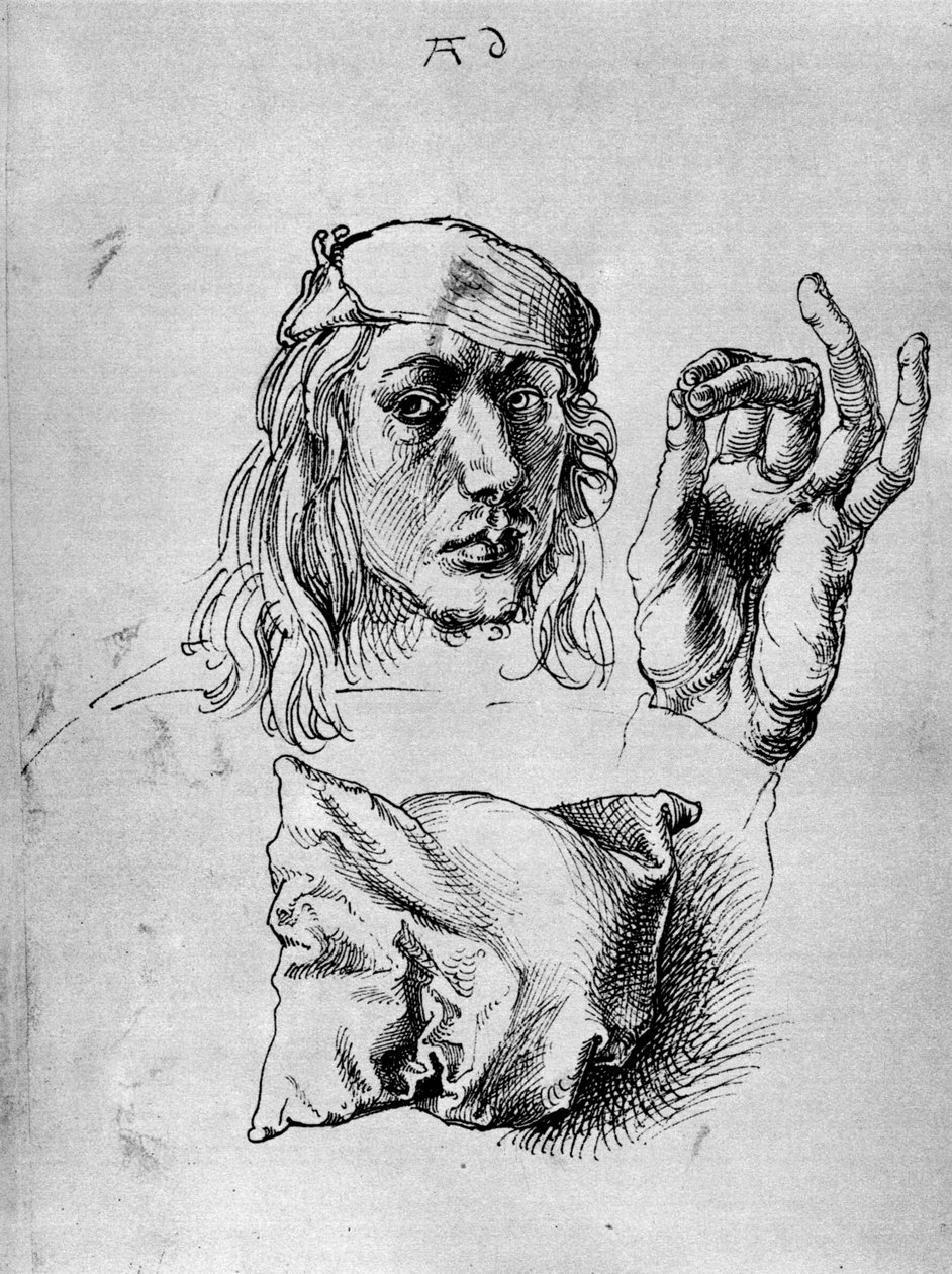 Autoportrét s polštářem, 1493, 1936 od Albrecht Dürer