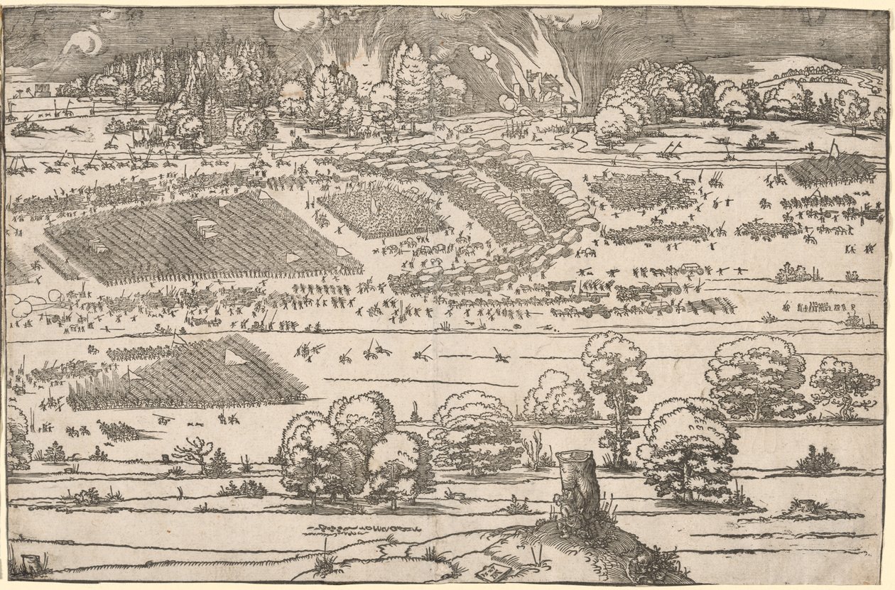 Obléhání pevnosti: Levá část. od Albrecht Dürer