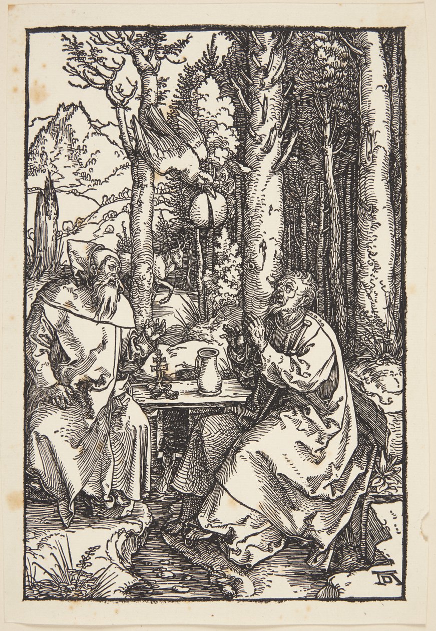 Svatý Antonín navštěvuje svatého Pavla v poušti od Albrecht Dürer