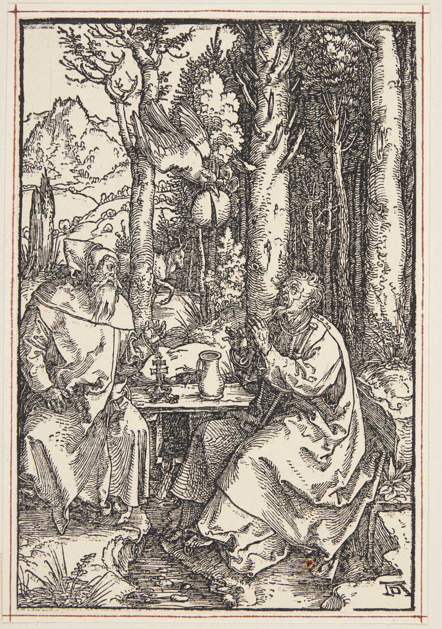 Svatý Antonín navštěvuje svatého Pavla v poušti od Albrecht Dürer