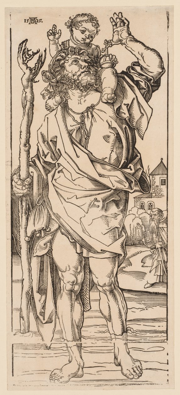St. Christopher Cross the Stream, 1528. od Albrecht Dürer