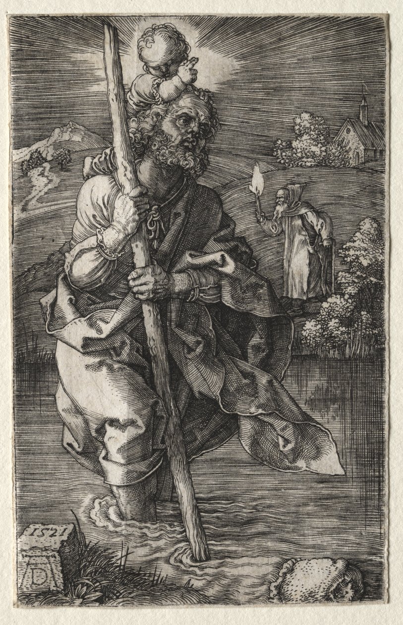 Svatý Kryštof, pohled vpravo od Albrecht Dürer