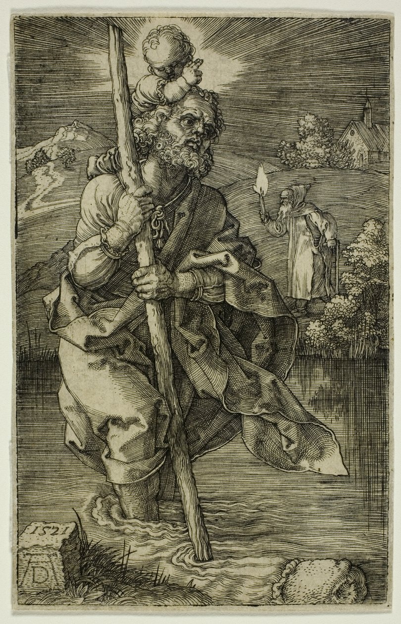 St. Christopher Tváří v tvář Vpravo od Albrecht Dürer