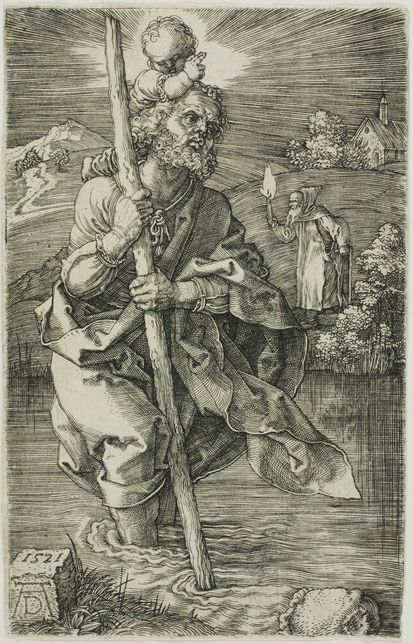St. Christopher Tváří v tvář doprava od Albrecht Dürer