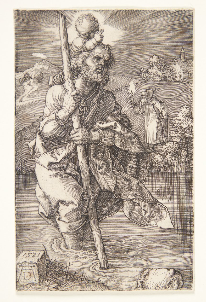 Svatý Kryštof obrácený doprava od Albrecht Dürer