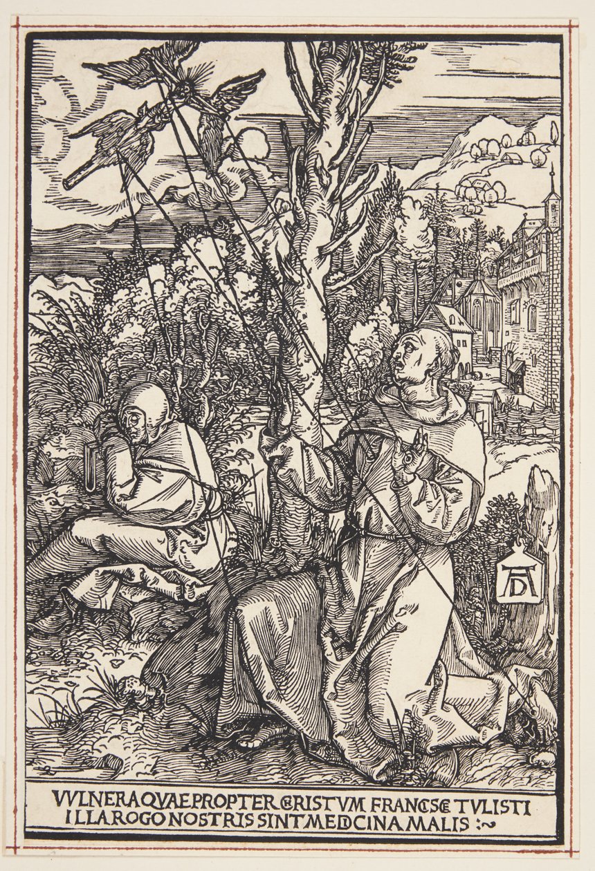Svatý František přijímá stigmata od Albrecht Dürer