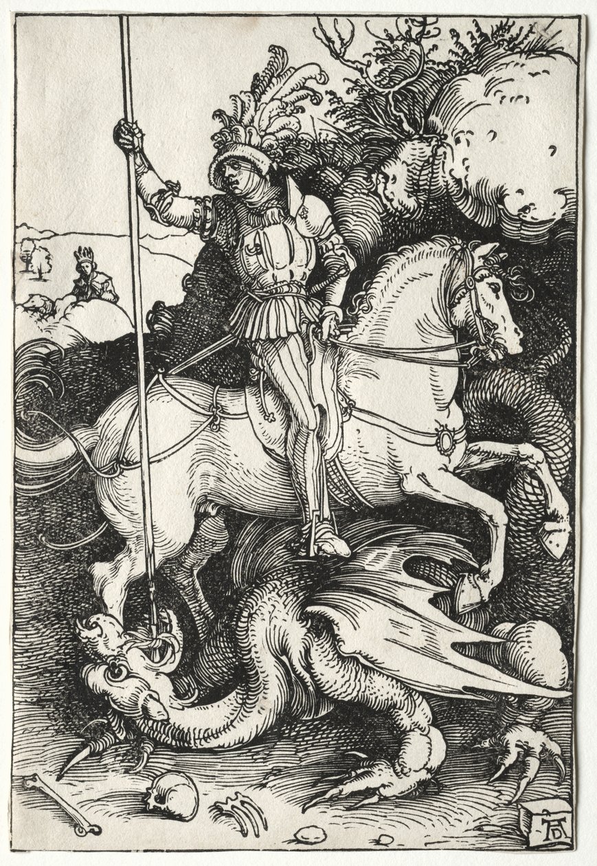 Svatý Jiří zabíjení draka od Albrecht Dürer