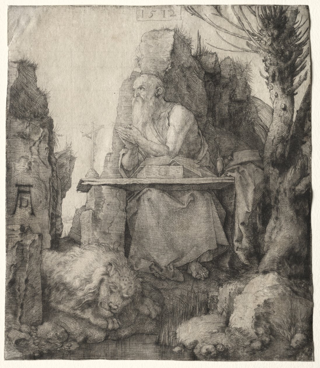 St. Jerome sedí poblíž Pollard Willow od Albrecht Dürer