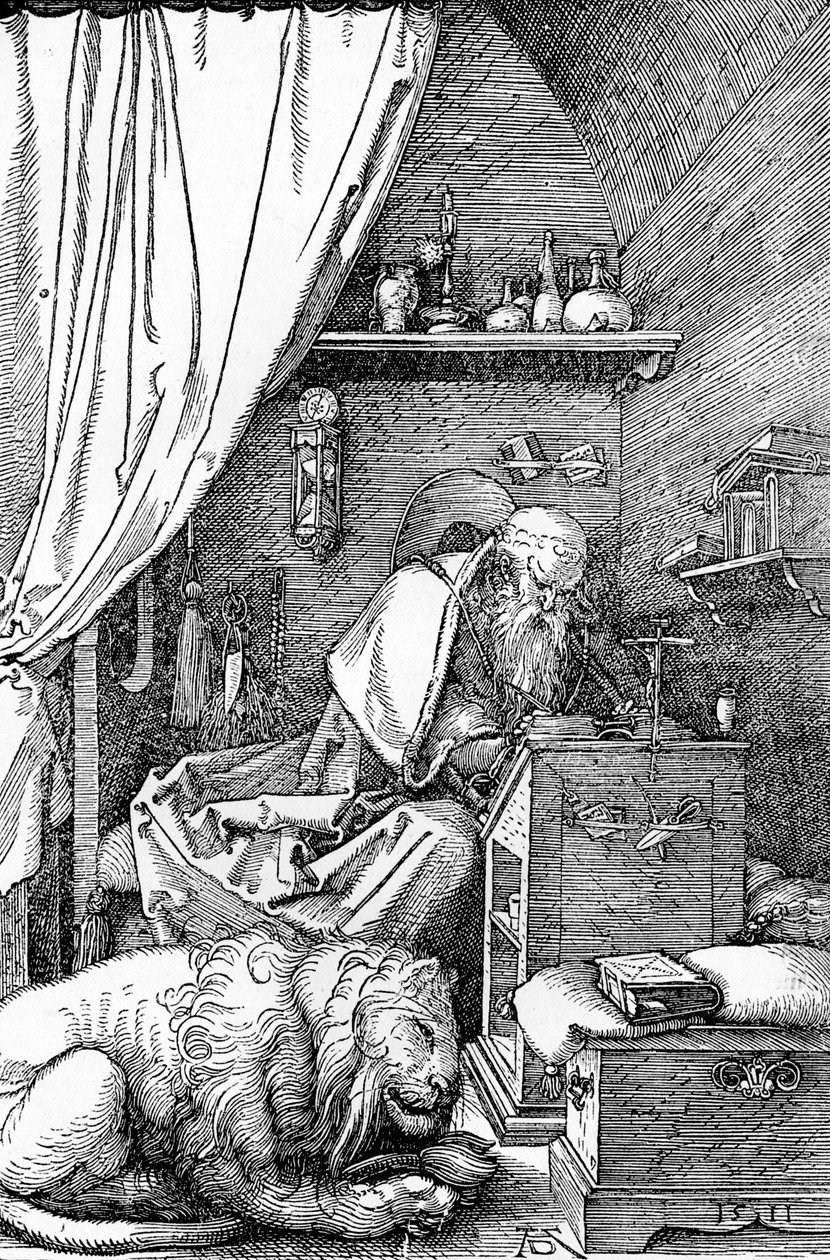 Svatý Jeroným ve své cele, 1511, 1906 od Albrecht Dürer