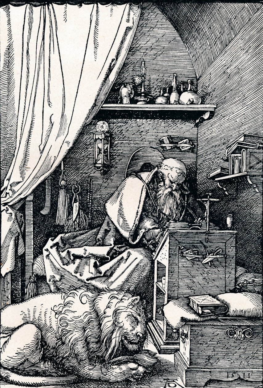 Svatý Jeroným ve své cele, 1511 1906 od Albrecht Dürer