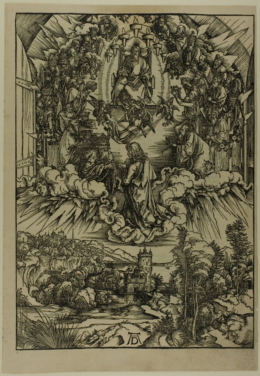 Svatý Jan před Bohem a staršími, z Apokalypsy od Albrecht Dürer
