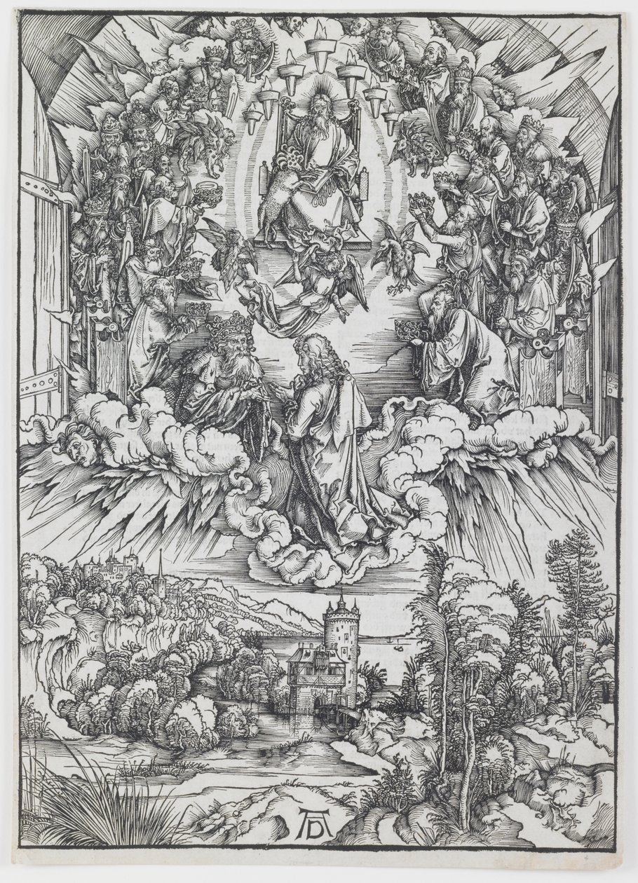 Svatý Jan před Bohem a staršími, ze série „Apokalypsa“ od Albrecht Dürer