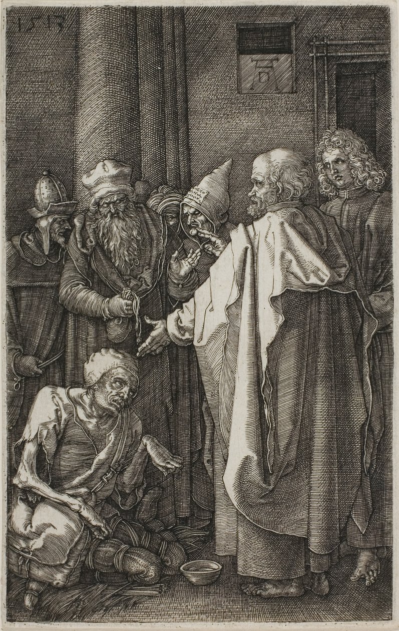 Svatý Petr a sv. Jan Uzdravení mrzáka, z Vyryté pašije od Albrecht Dürer