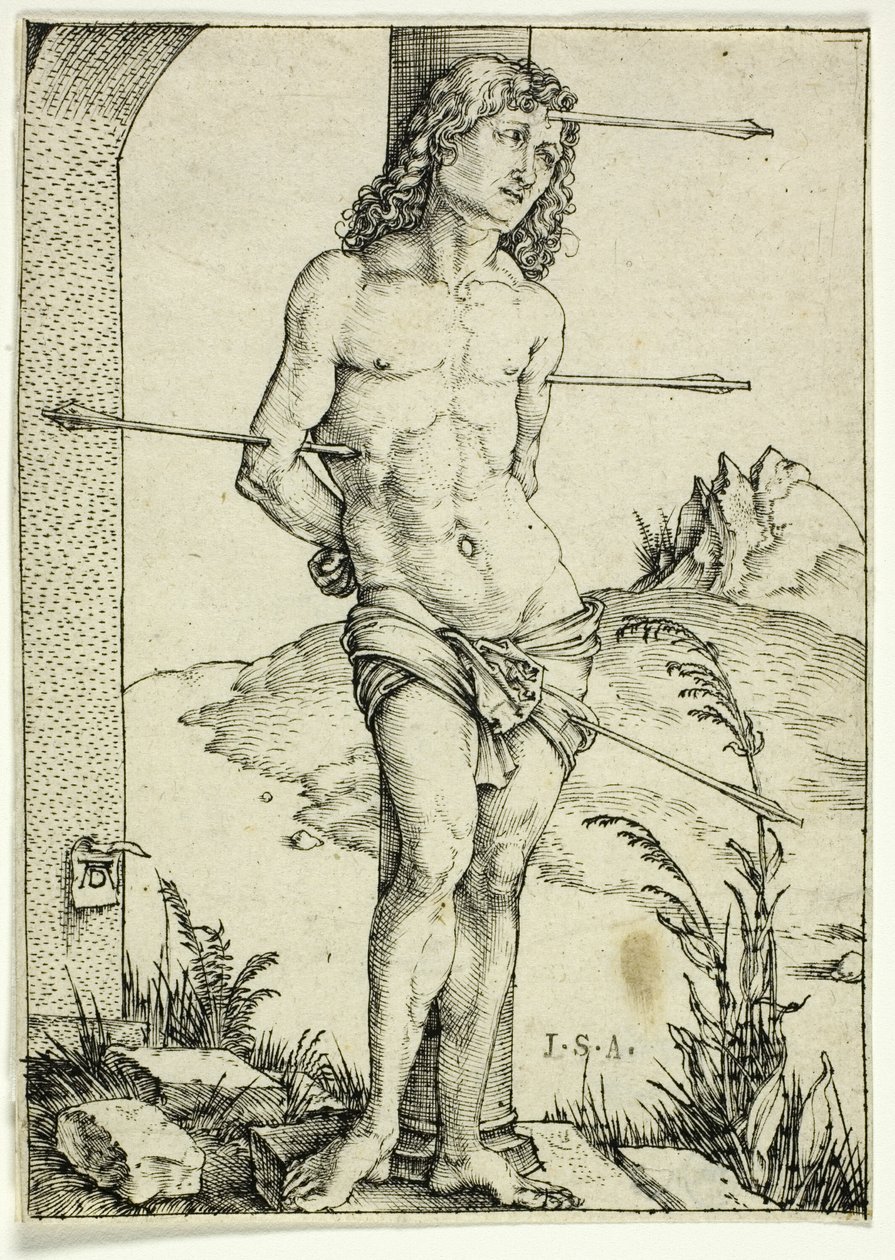 Svatý Šebestián u sloupu od Albrecht Dürer