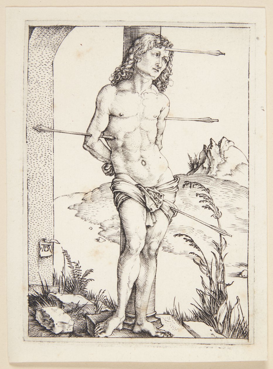 Svatý Šebestián u sloupu od Albrecht Dürer
