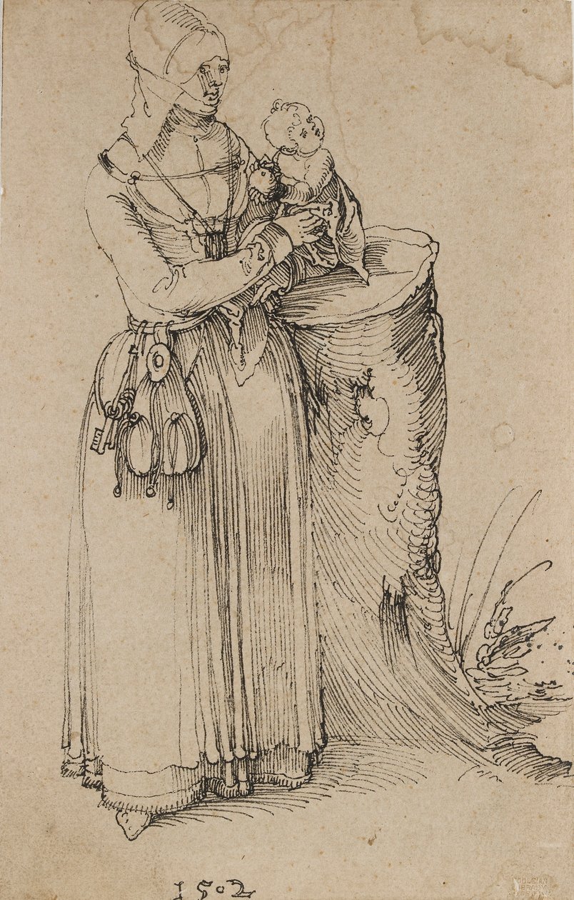 Stojící postava ženy držící dítě, 1502 od Albrecht Dürer