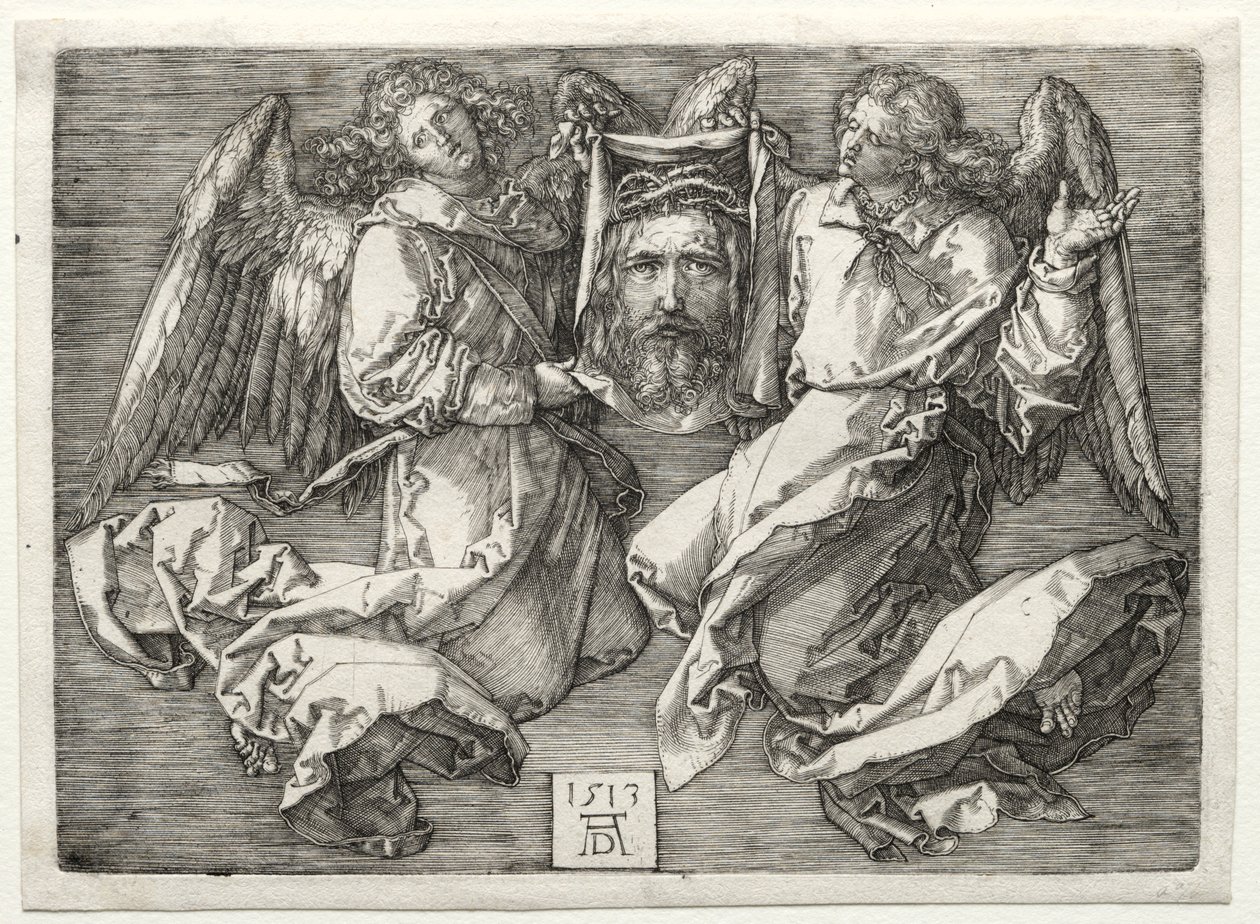 Sudárium zobrazené dvěma anděly. od Albrecht Dürer