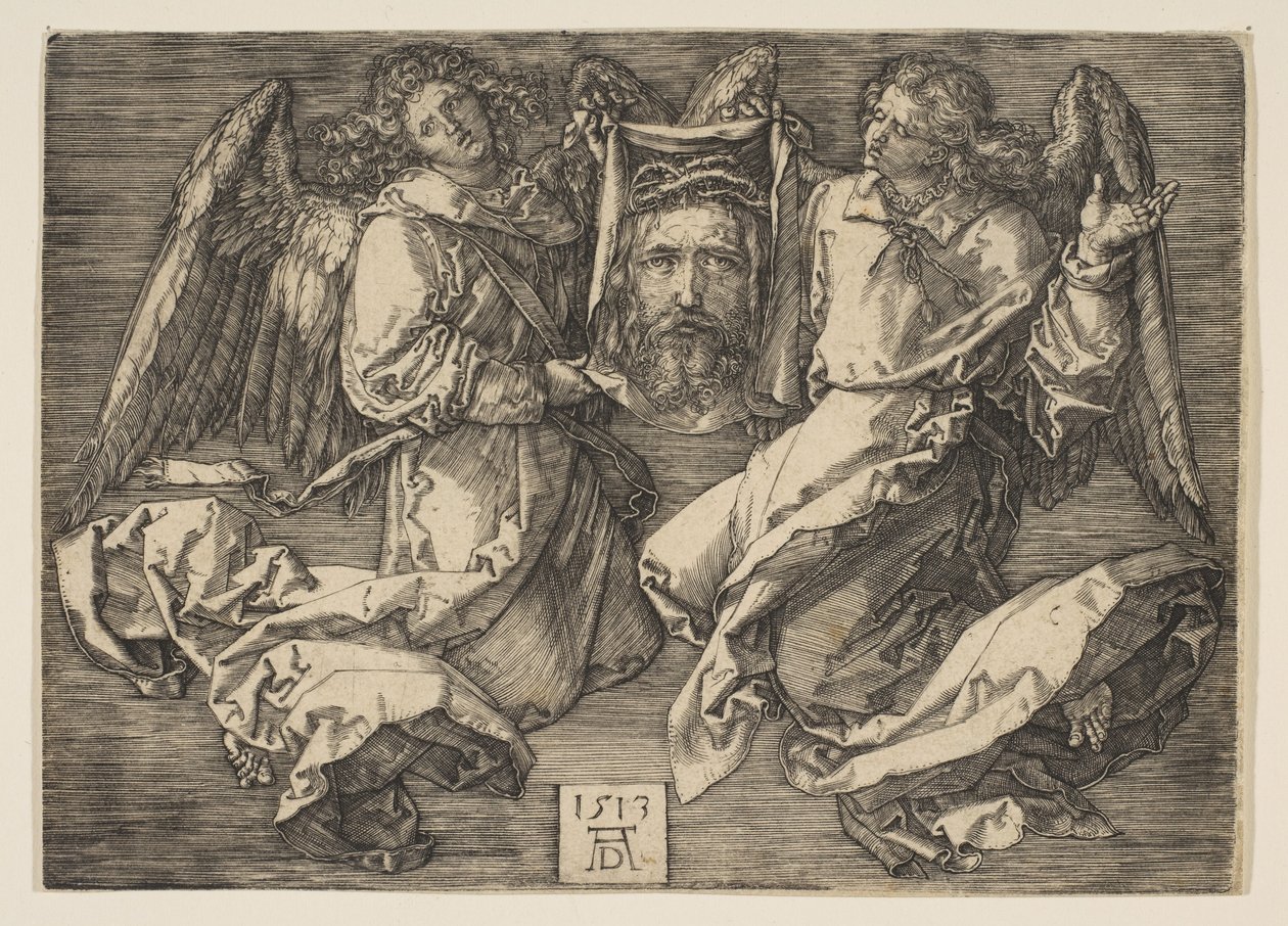 Rouška držená dvěma anděly od Albrecht Dürer