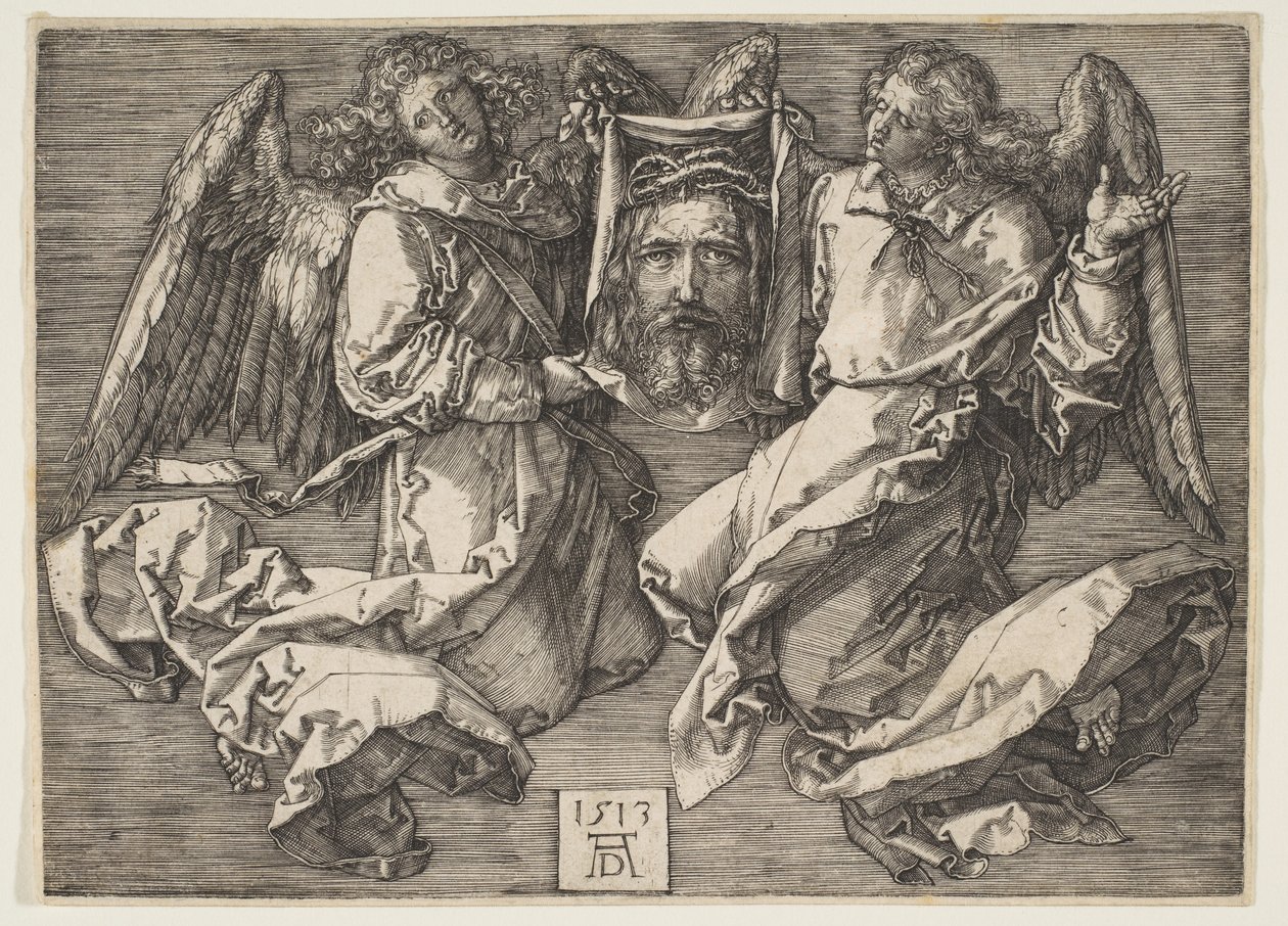 Rouška držená dvěma anděly od Albrecht Dürer