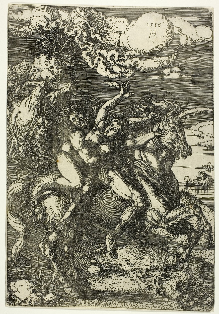 Únos proserpiny na jednorožce od Albrecht Dürer