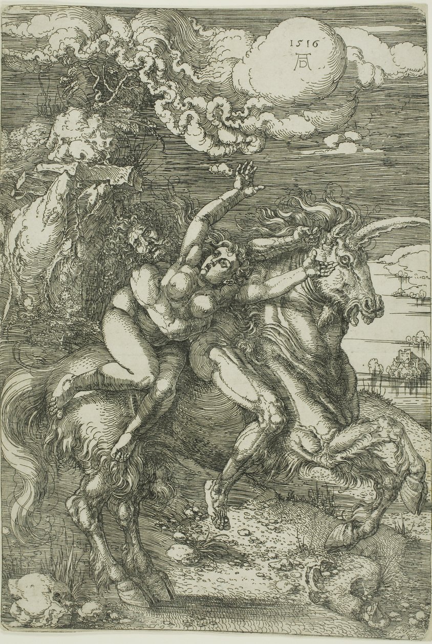 Únos proserpiny na jednorožce od Albrecht Dürer