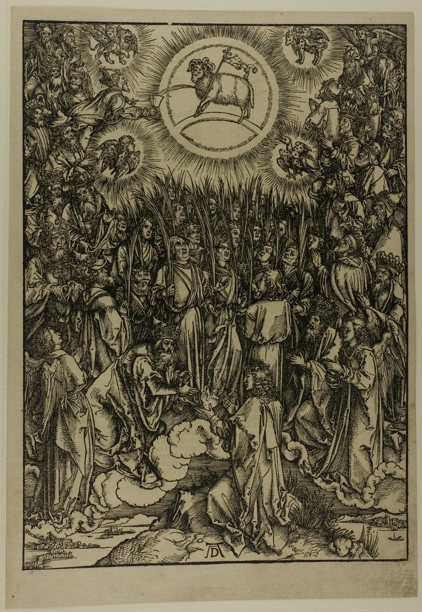 Klanění beránka - Hymna vyvolených, z Apokalypsy od Albrecht Dürer