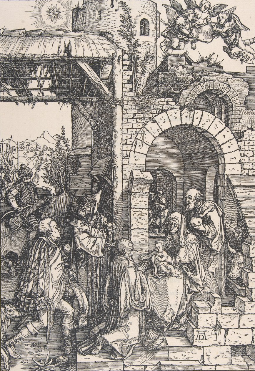 Klanění tří králů, ze série Život Panny, ca. 1502, ca. 1502. od Albrecht Dürer