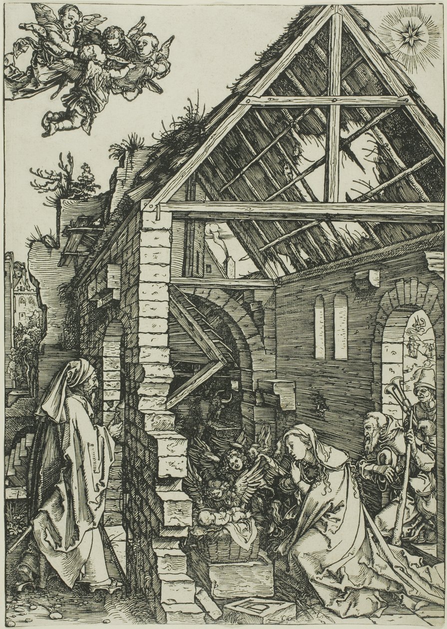 Klanění pastýřů ze Života Panny od Albrecht Dürer