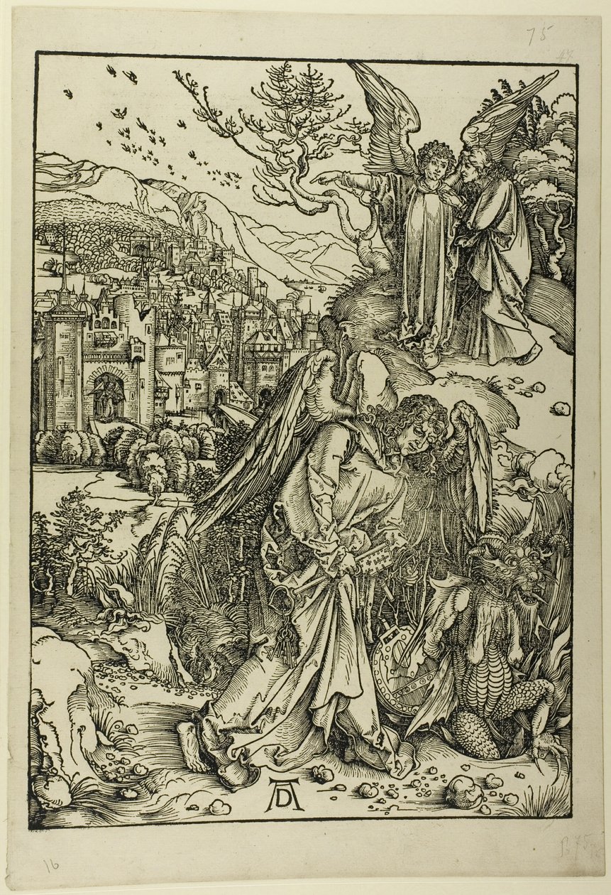 Anděl s klíčem od bezedné jámy, z Apokalypsy od Albrecht Dürer