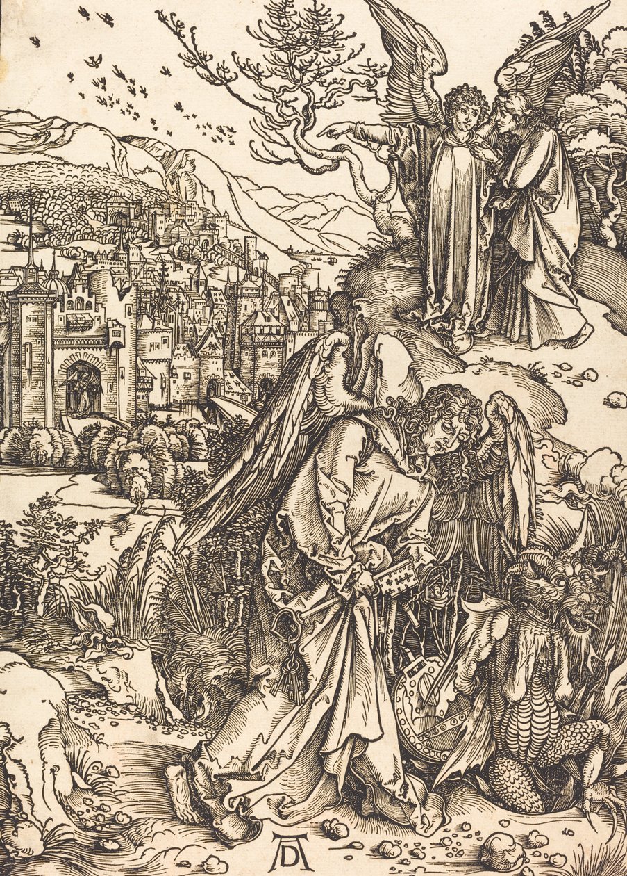 Anděl s klíčem k bezedné jámě, pravděpodobně c. 14961498. od Albrecht Dürer
