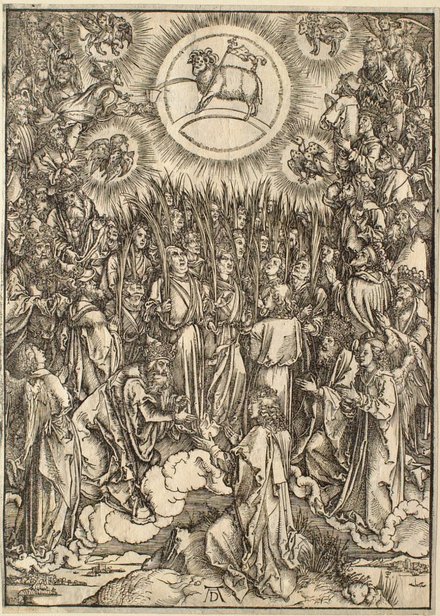 Apokalypsa: Klanění Beránkovi od Albrecht Dürer