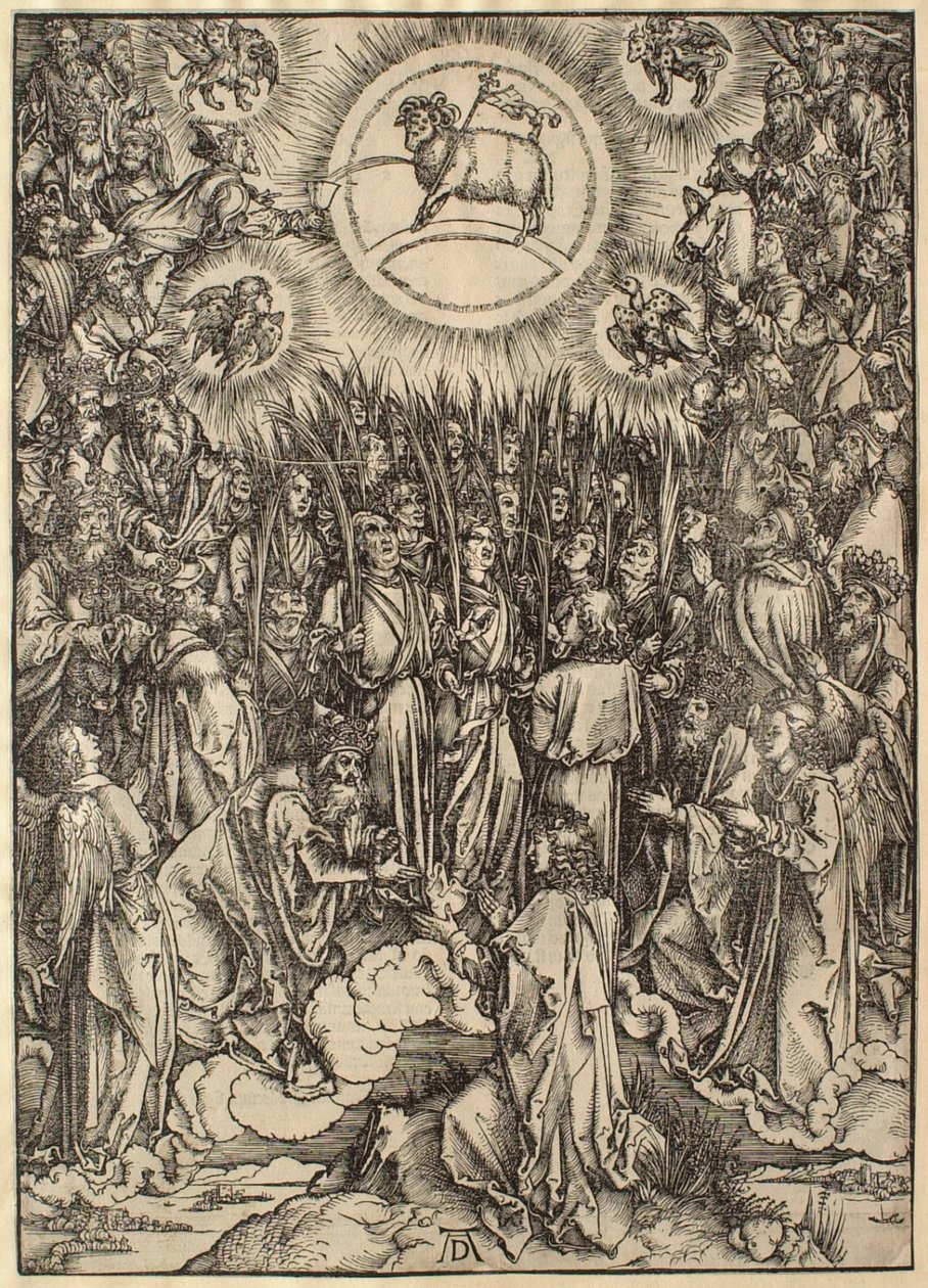 Apokalypsa: Klanění Beránkovi od Albrecht Dürer