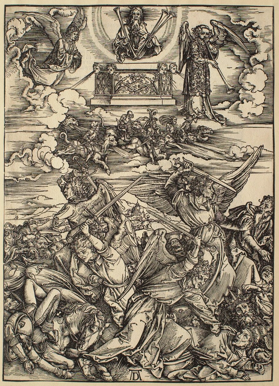 Apokalypsa: Čtyři mstící se andělé od Albrecht Dürer