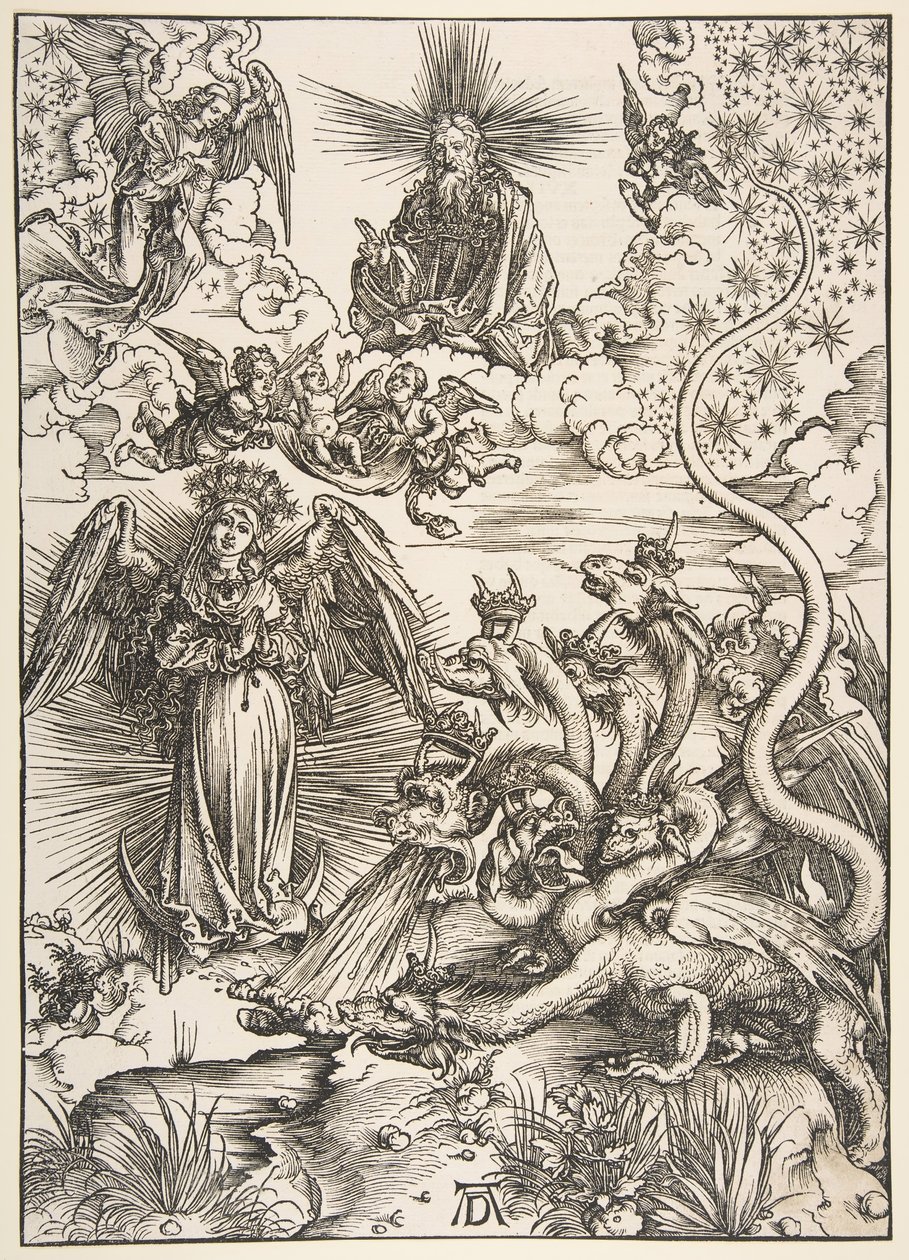 Apokalyptická žena, ze série Apokalypsa, 1511. od Albrecht Dürer